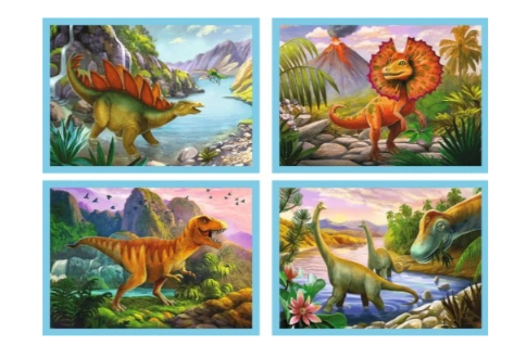 Unique Dinosaurs 4 In 1 Puzzle (71 Pieces)