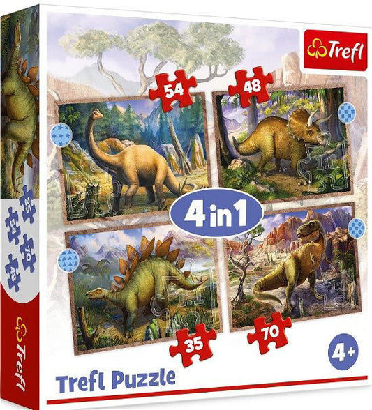 Interesting Dinosaurs 4 In 1 Puzzle