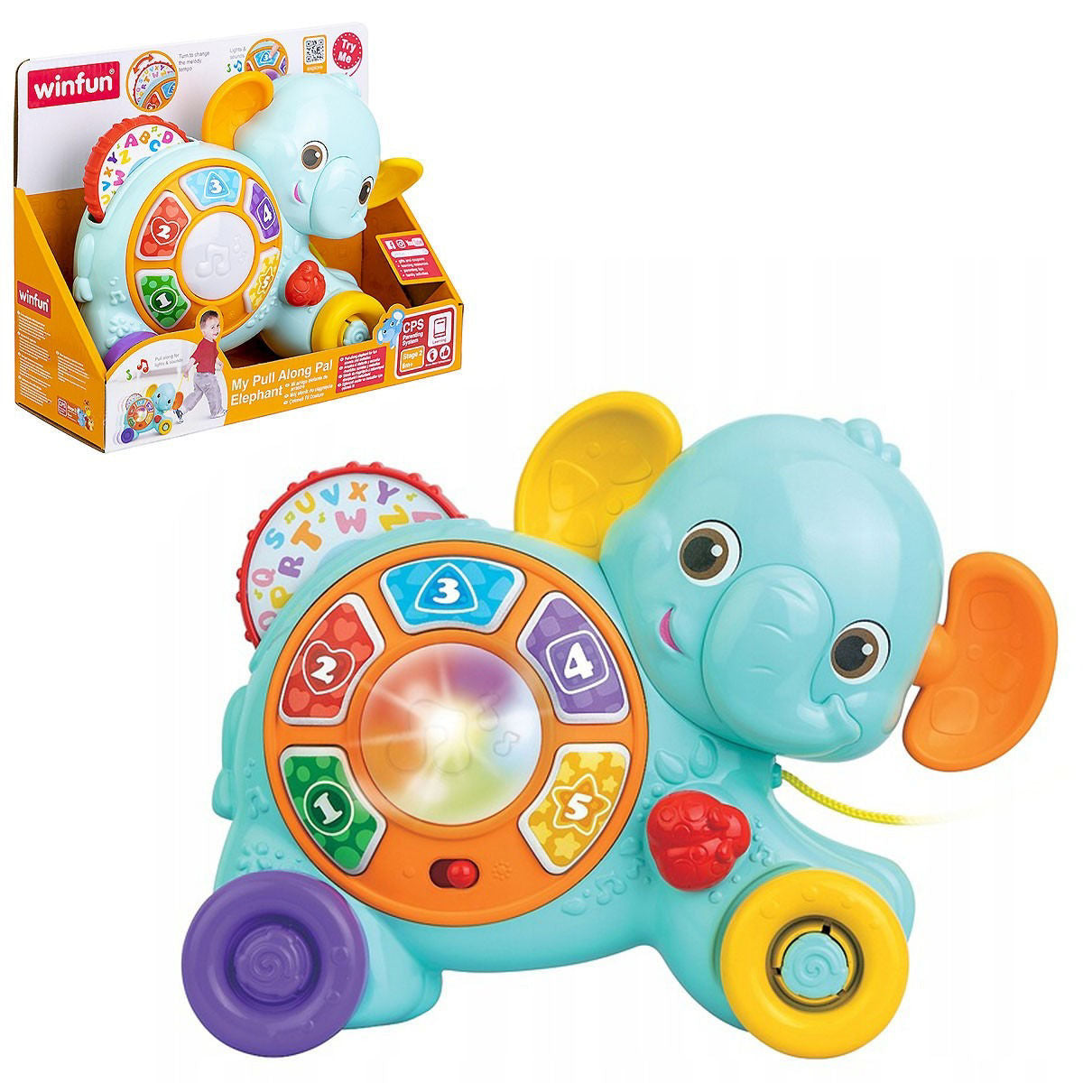 Winfun My Pull Along Light And Sound Elephant