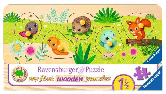 Ravensburger My First Wooden Puzzle Baby Animals In The Garden (5 Pieces)