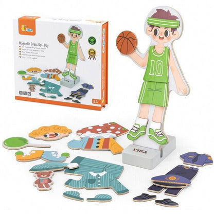 Wooden Magnetic Dress Up Boy Puzzle