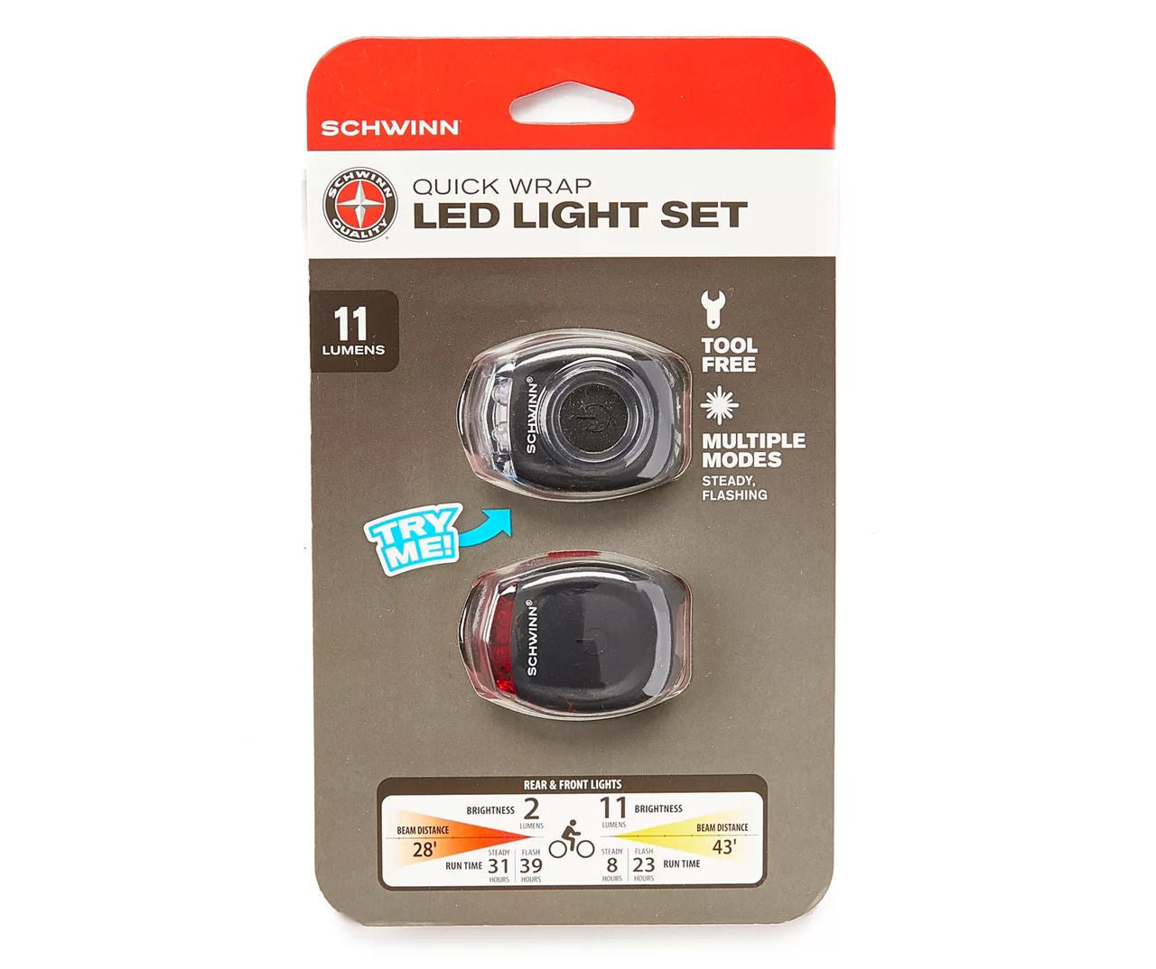 Quick Wrap Lumen Led Bike Light Set