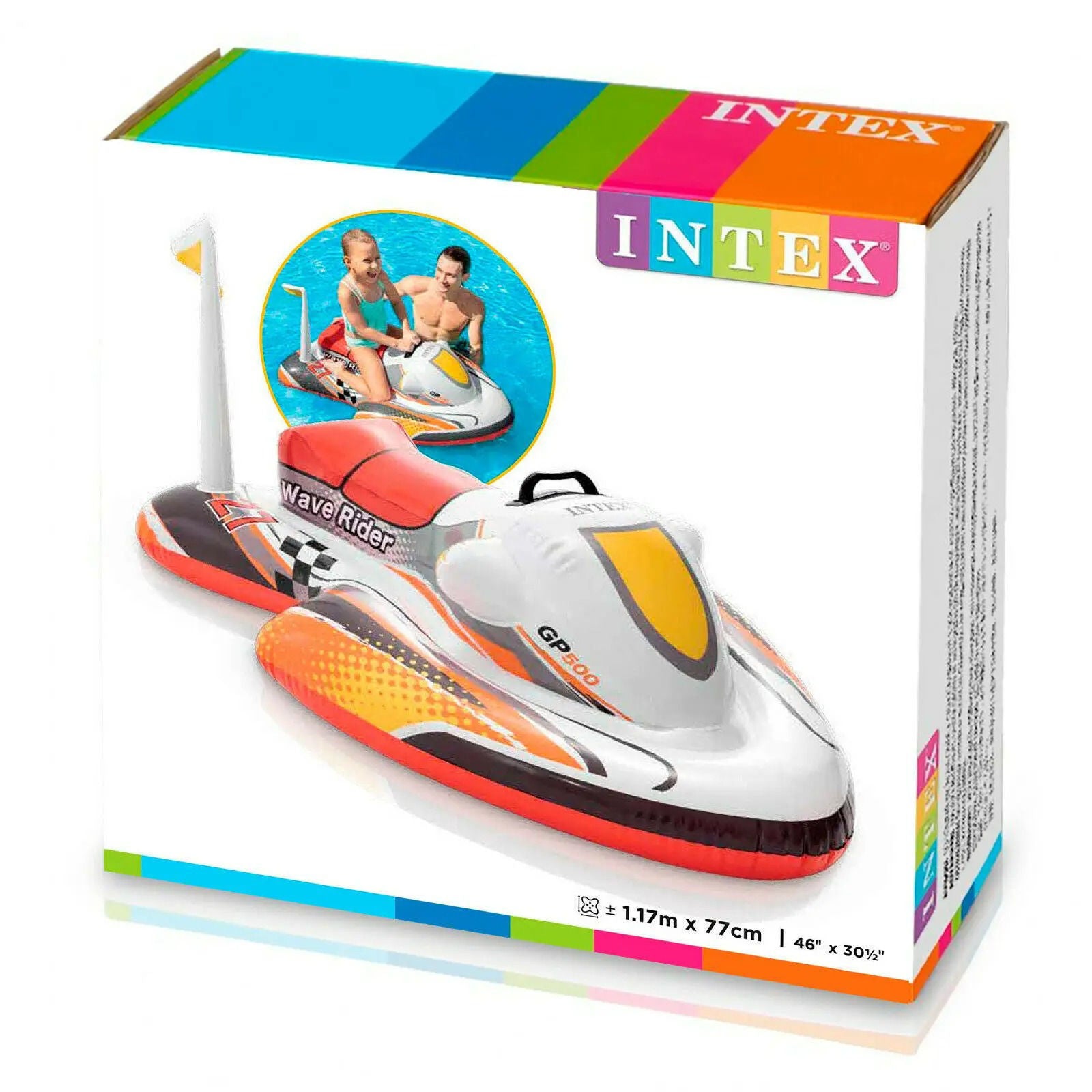 Intex Wave Rider Ride-On Inflatable Pool Float (117 X 77cm)