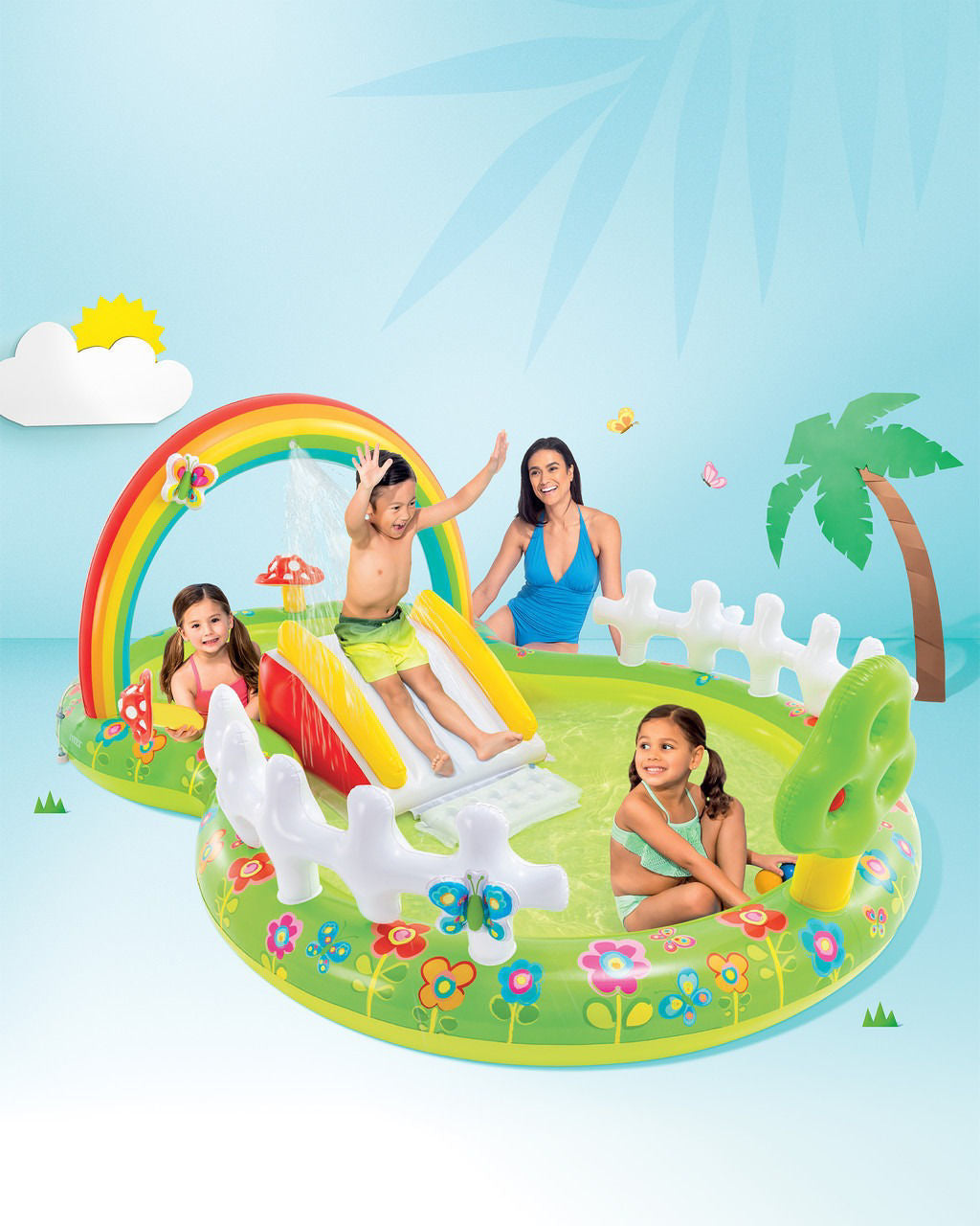 Intex My Garden Inflatable Play Center With Slide (2.90 x 1.80 x 1.04m)