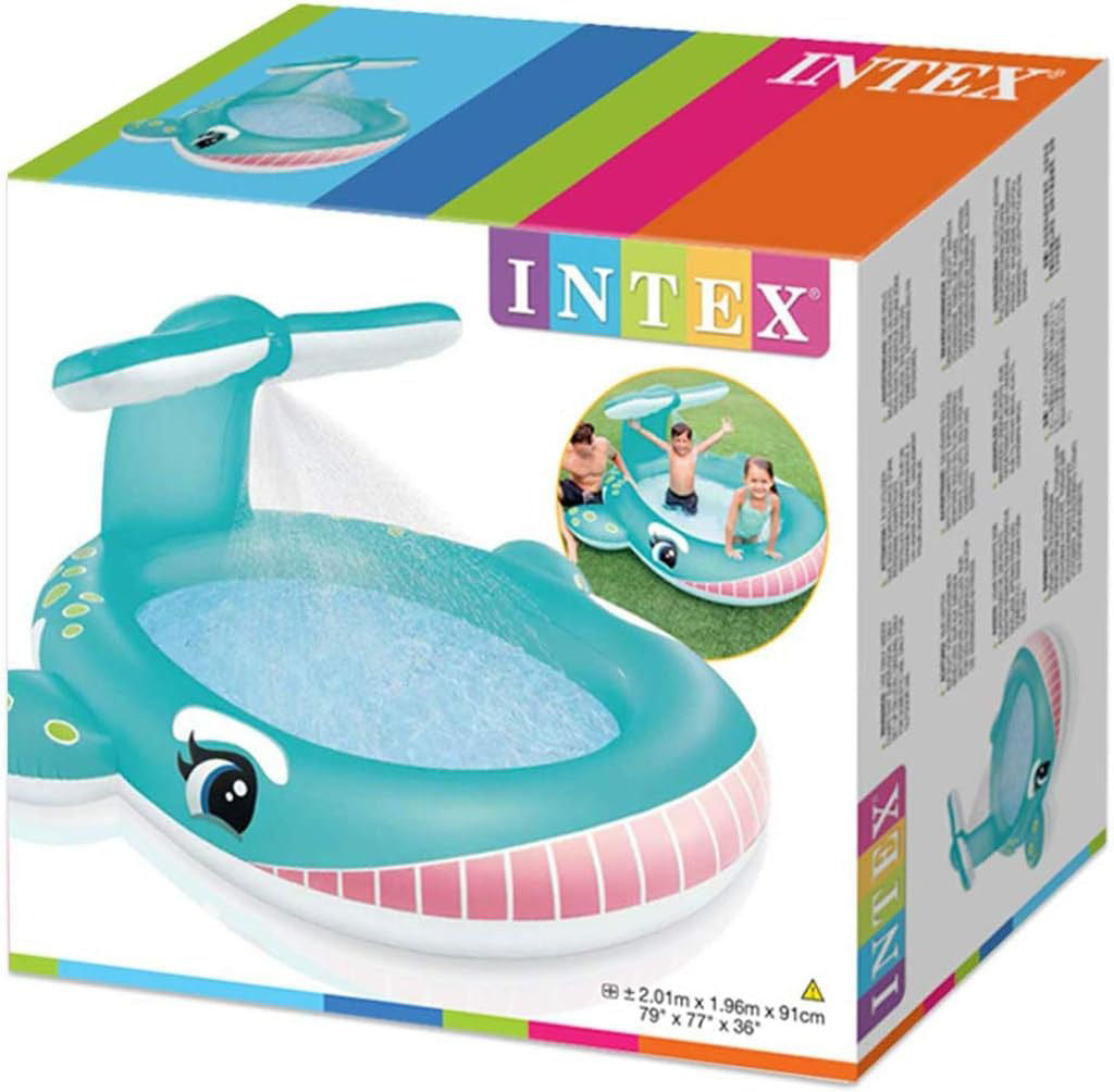 Intex Whale Inflatable Spray Kiddie Pool (201 x 196  x 92cm)