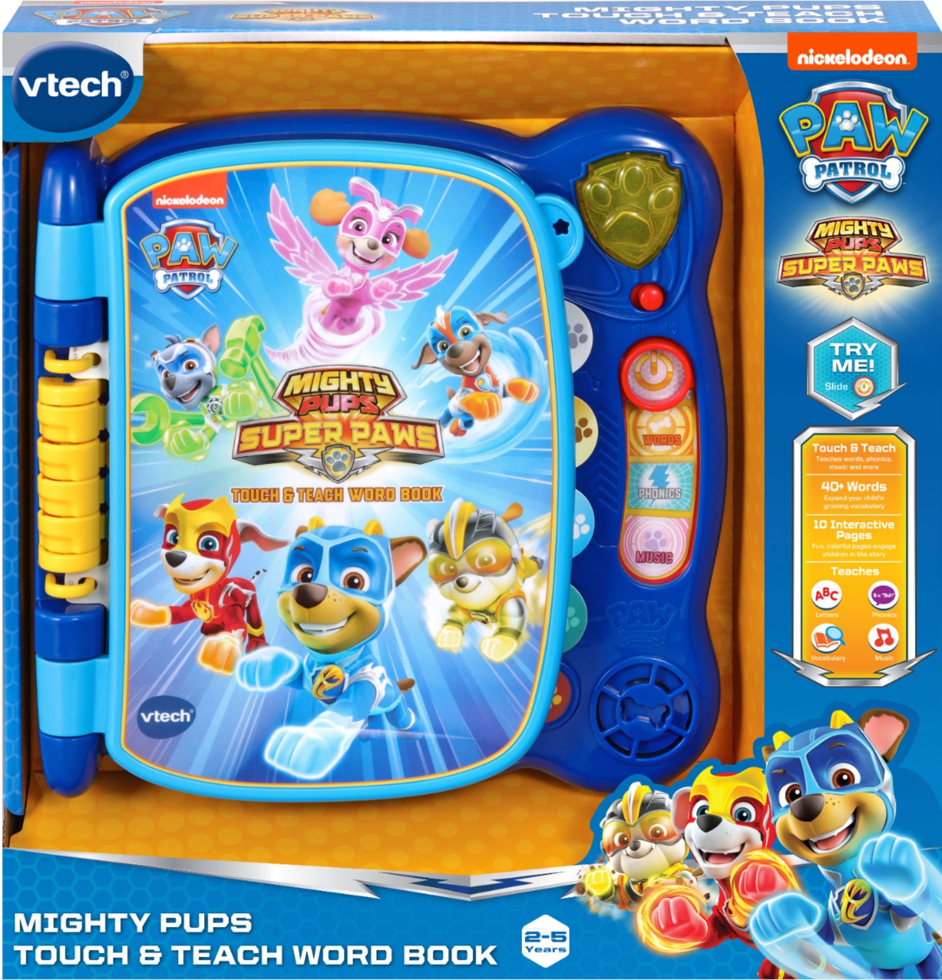 Paw Patrol Mighty Pups Super Paws Touch & Teach Word Book