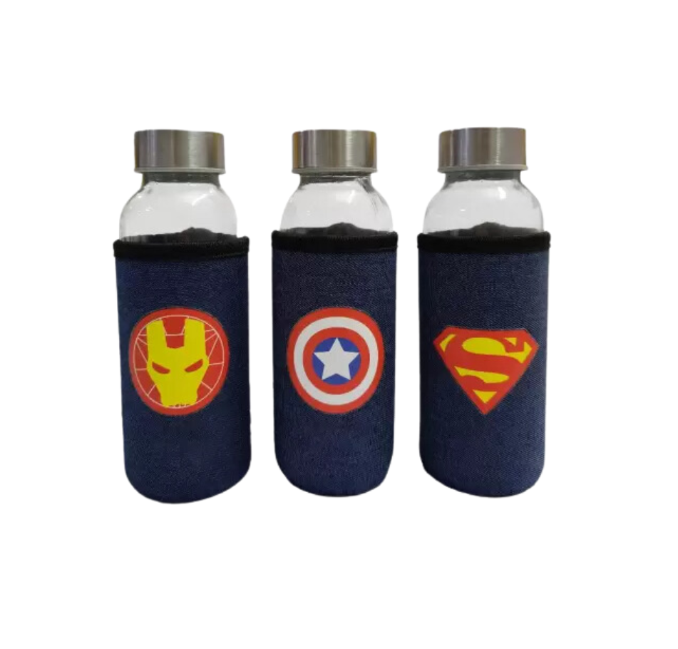 Marvel Glass Water Bottles (500ml - Assorted)