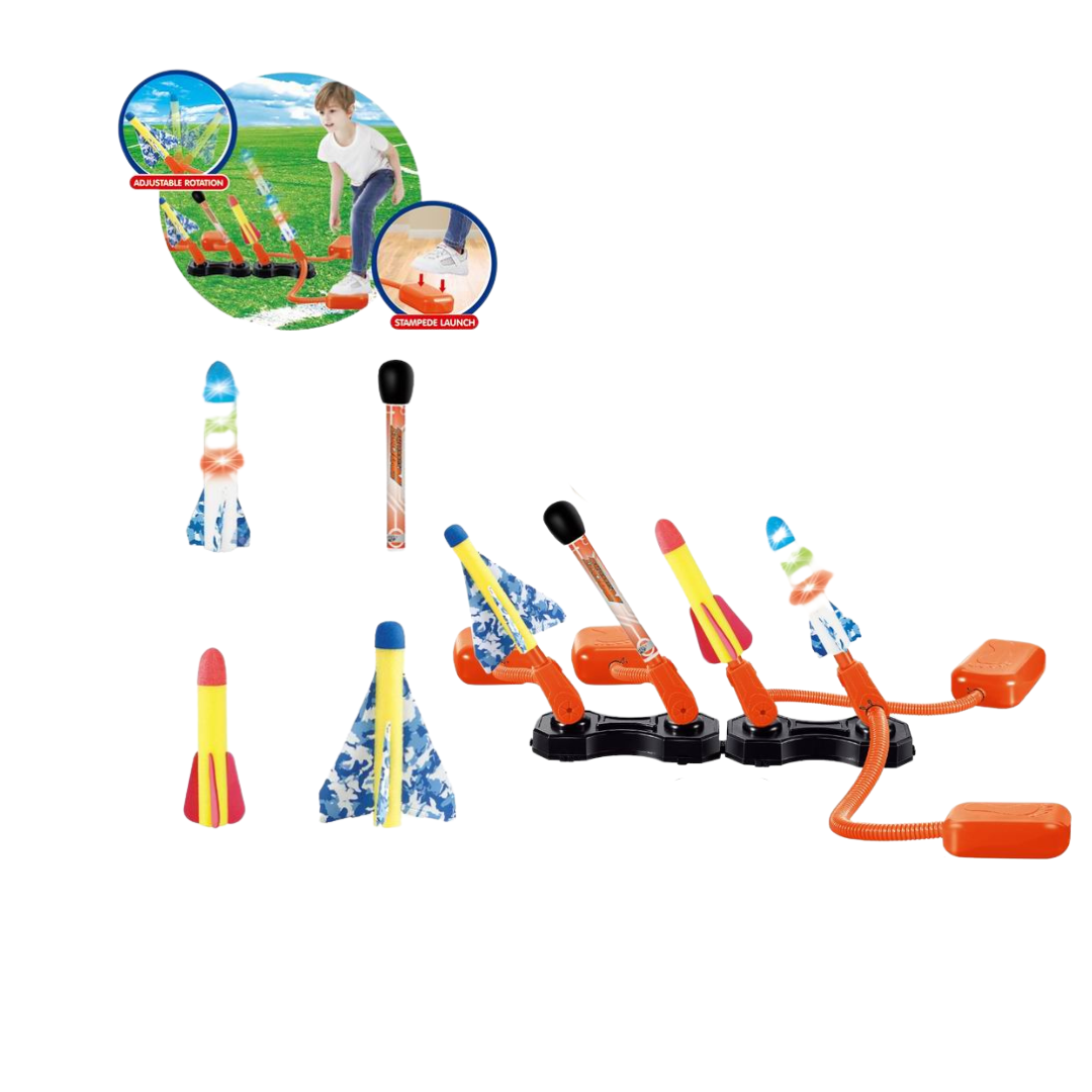 Cheer Toys 4 In 1 Sport Set Pedal Rocket Launcher