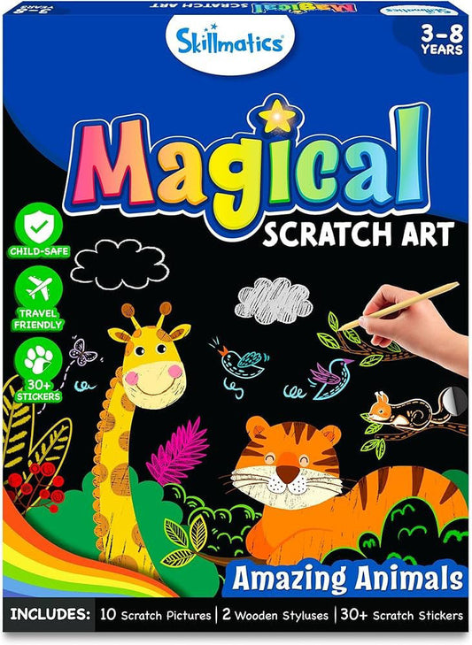 Skillmatics Magical Scratch Art Book Amazing Animals