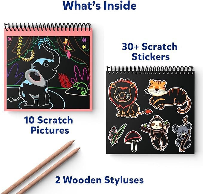 Skillmatics Magical Scratch Art Book Amazing Animals