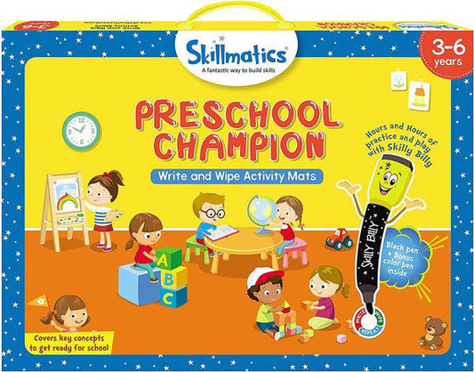 Skillmatics Preschool Champion Write And Wipe Activity Mats