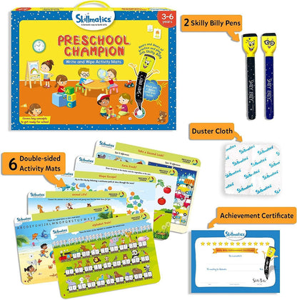 Skillmatics Preschool Champion Write And Wipe Activity Mats