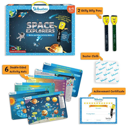 Skillmatics Space Explorers Write And Wipe Activity Mats