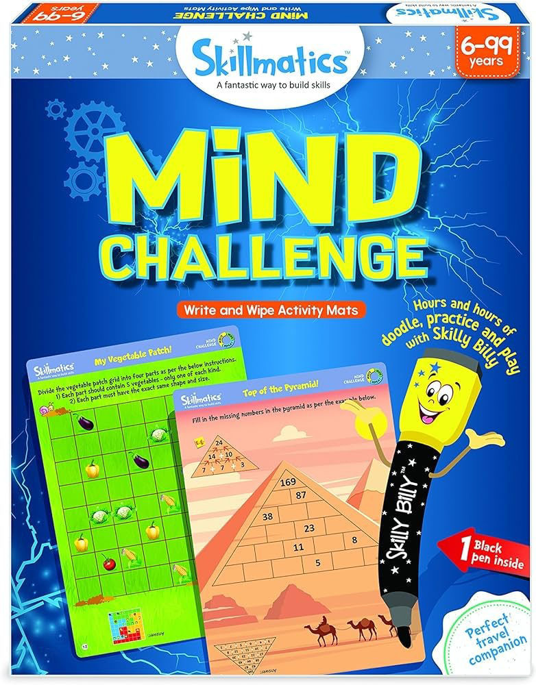 Skillmatics Mind Challenge Write And Wipe Activity Mats