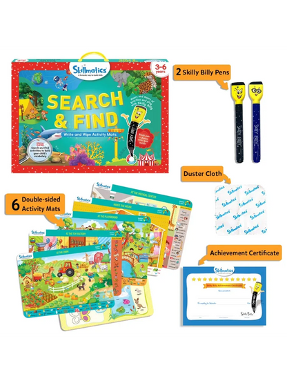 Skillmatics Search And Find Write And Wipe Activity Mats