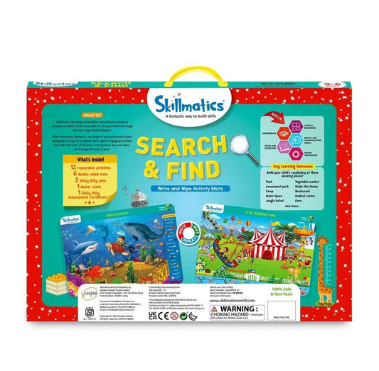 Skillmatics Search And Find Write And Wipe Activity Mats