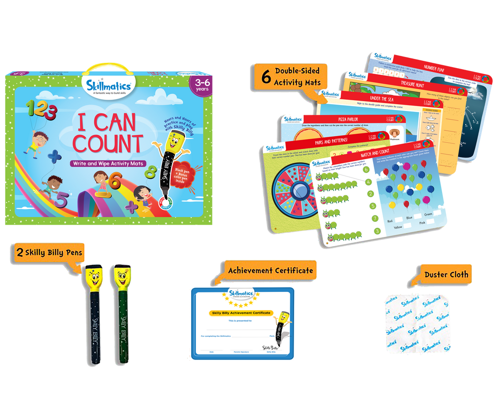 Skillmatics I Can Count Write And Wipe Activity Mats