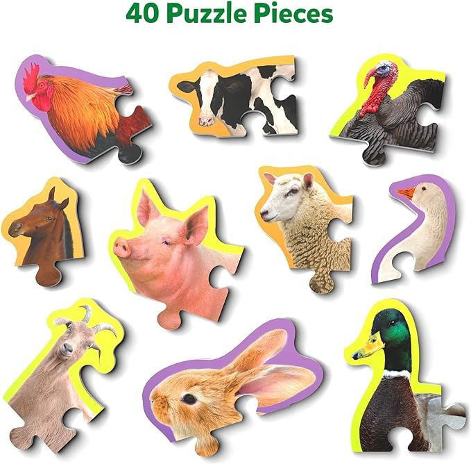 Skillmatics Step by Step Farm Animals Puzzle (10 Pieces)