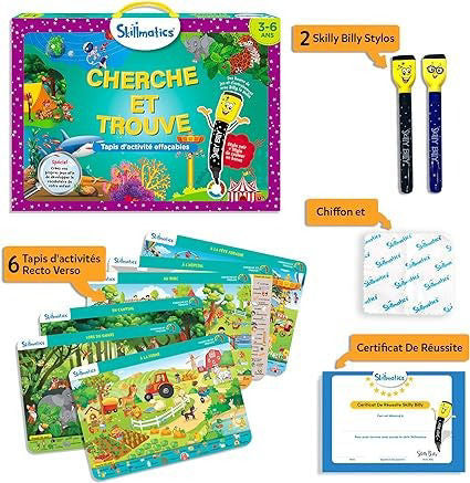 Skillmatics Search And Find Write And Wipe Activity Mats (French)