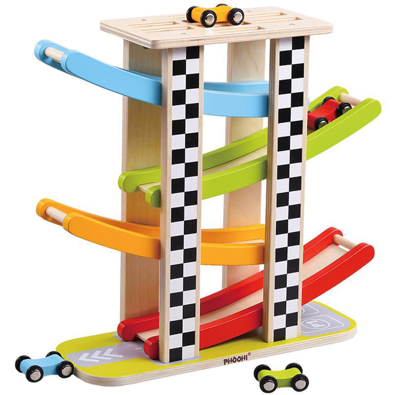 Wooden Ramp Racer With 4 Car Ramps – TOYS 4 LESS