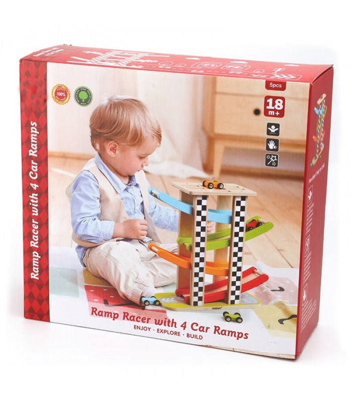 Wooden Ramp Racer With 4 Car Ramps – TOYS 4 LESS