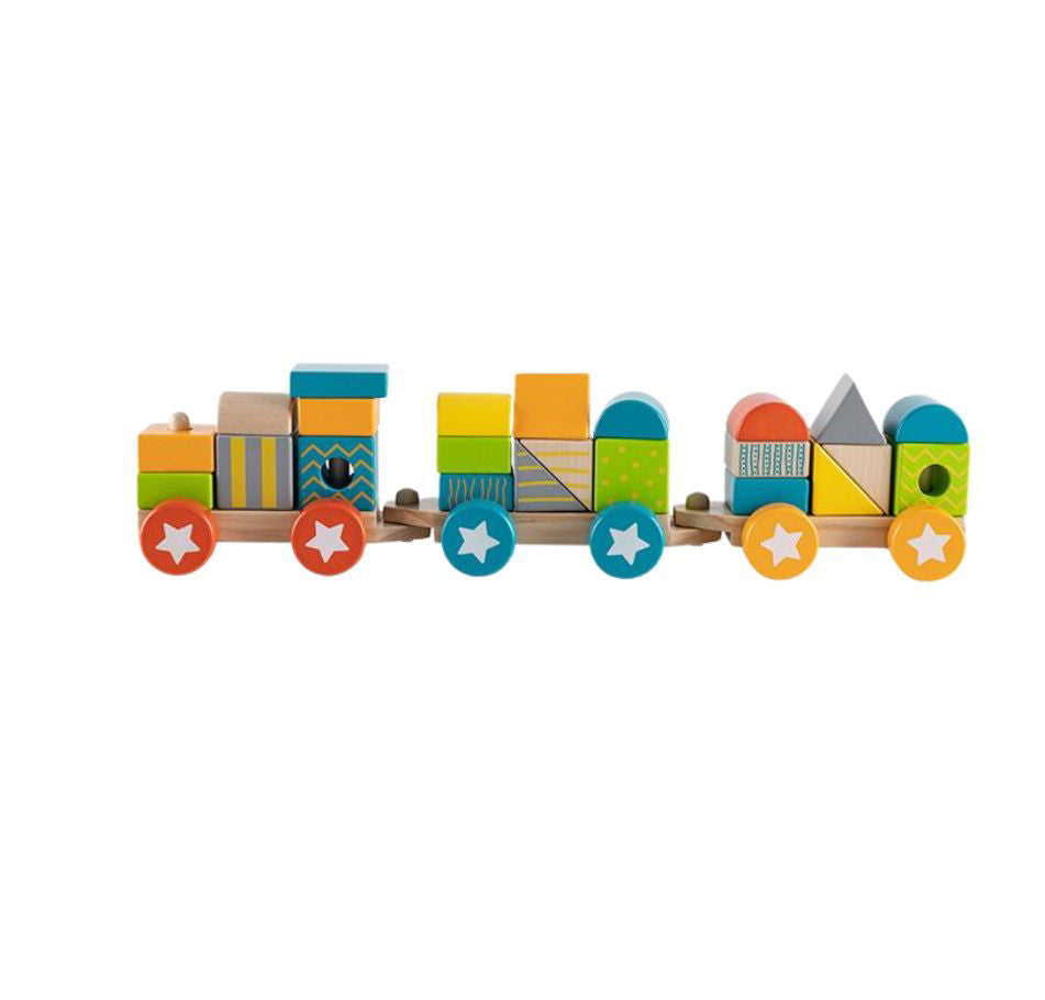 Wooden Toy Stacking Train