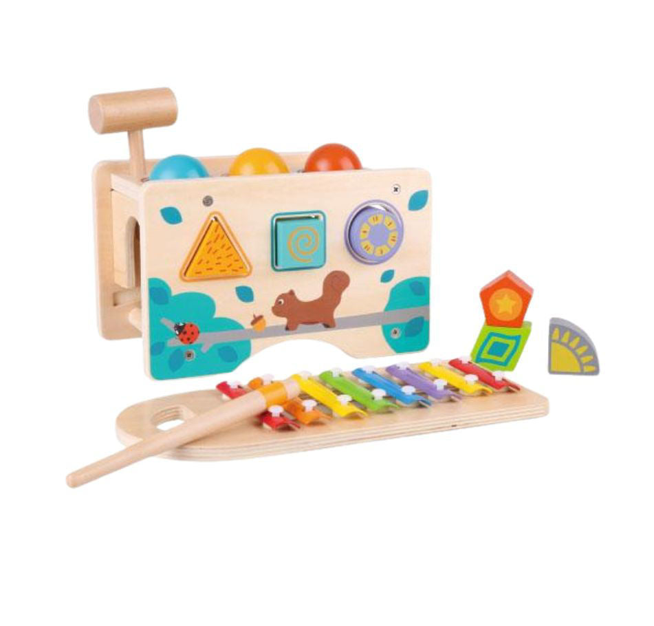 Wooden 3 In 1 Pounding Bench With Xylophone