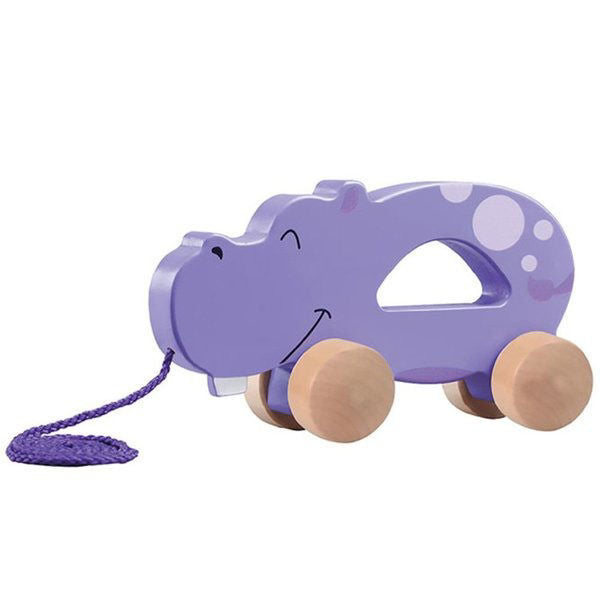 Wooden Pull Along Hippo