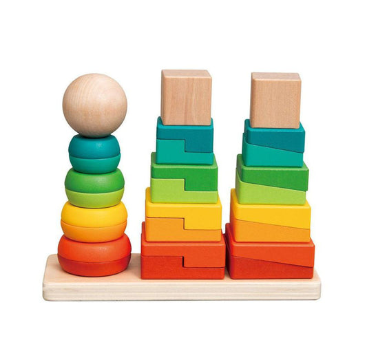 Wooden Stacking Cubes Tower