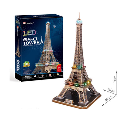 CubicFun 3D Puzzle Eiffel Tower With LED Lights