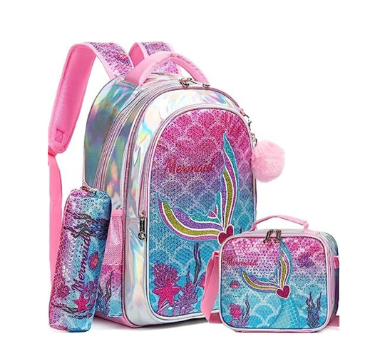 Mermaid Backpacks Set Of 3 17 Inch