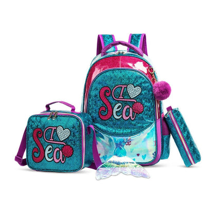 Mermaid Backpack Set Of 3 17 Inch