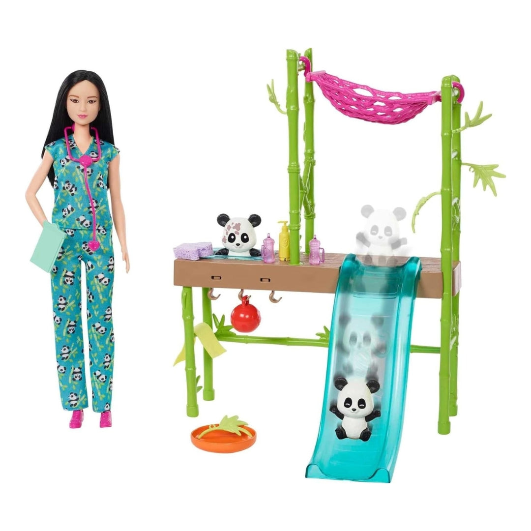 Barbie Doll And Panda Care Rescue Playset