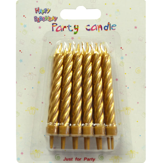 Metallic Gold Twisted Birthday Candles