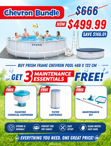 Intex Prism Frame Chevron Pool Bundle 488 x 122 cm