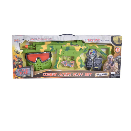 Combat Zone Action Playset Gun With Mask