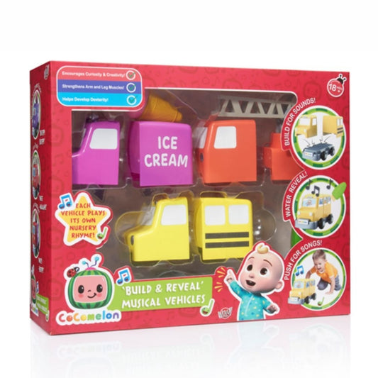 Cocomelon Build And Reveal Musical Vehicles Set