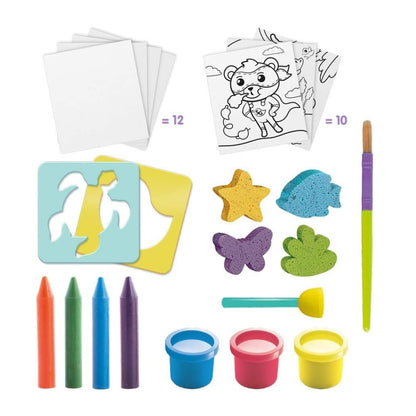 Super Green ECO Set of 3 In 1 Organic Activities Coloring Stamps