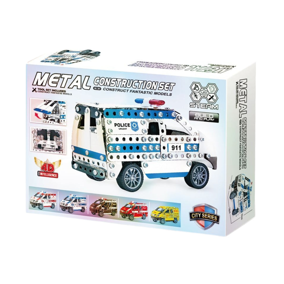 Metal Police Construction Set (314 Pieces)