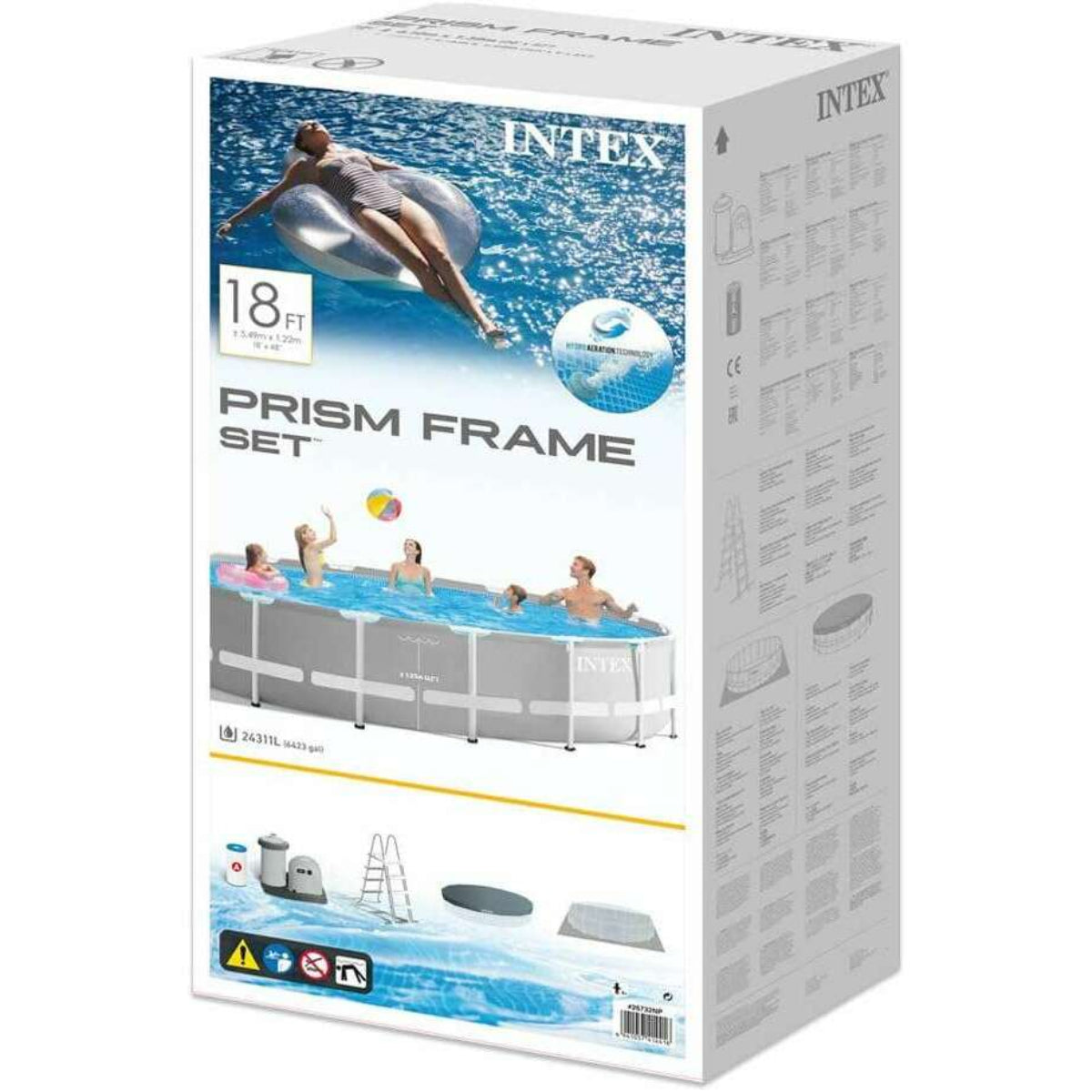 Intex Prism Frame pool set packaging on a white background