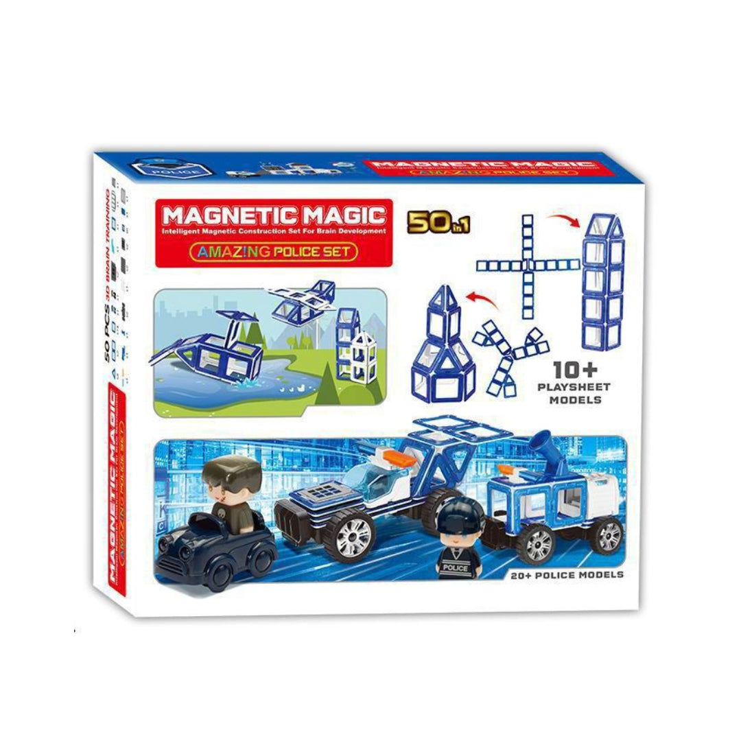 Magnetic Magic Police Set (50 Pieces)