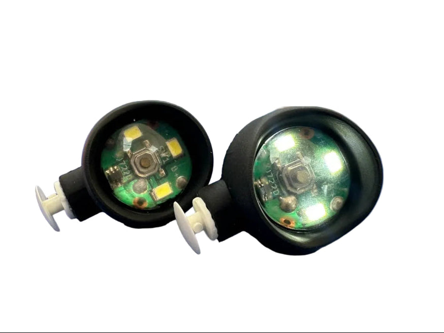Black LED Headlight Charms for Crocs