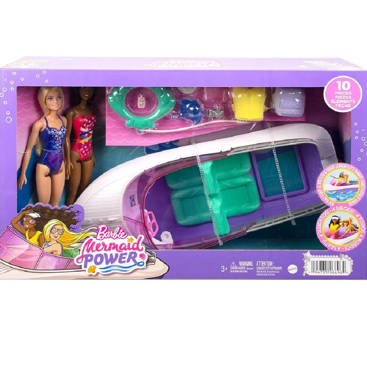 Barbie Mermaid Power Boat Playset with Dolls