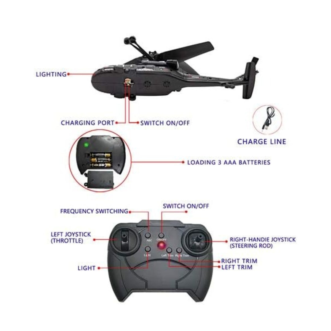 Fly & Wolf Rechargeable Rc Helicopter