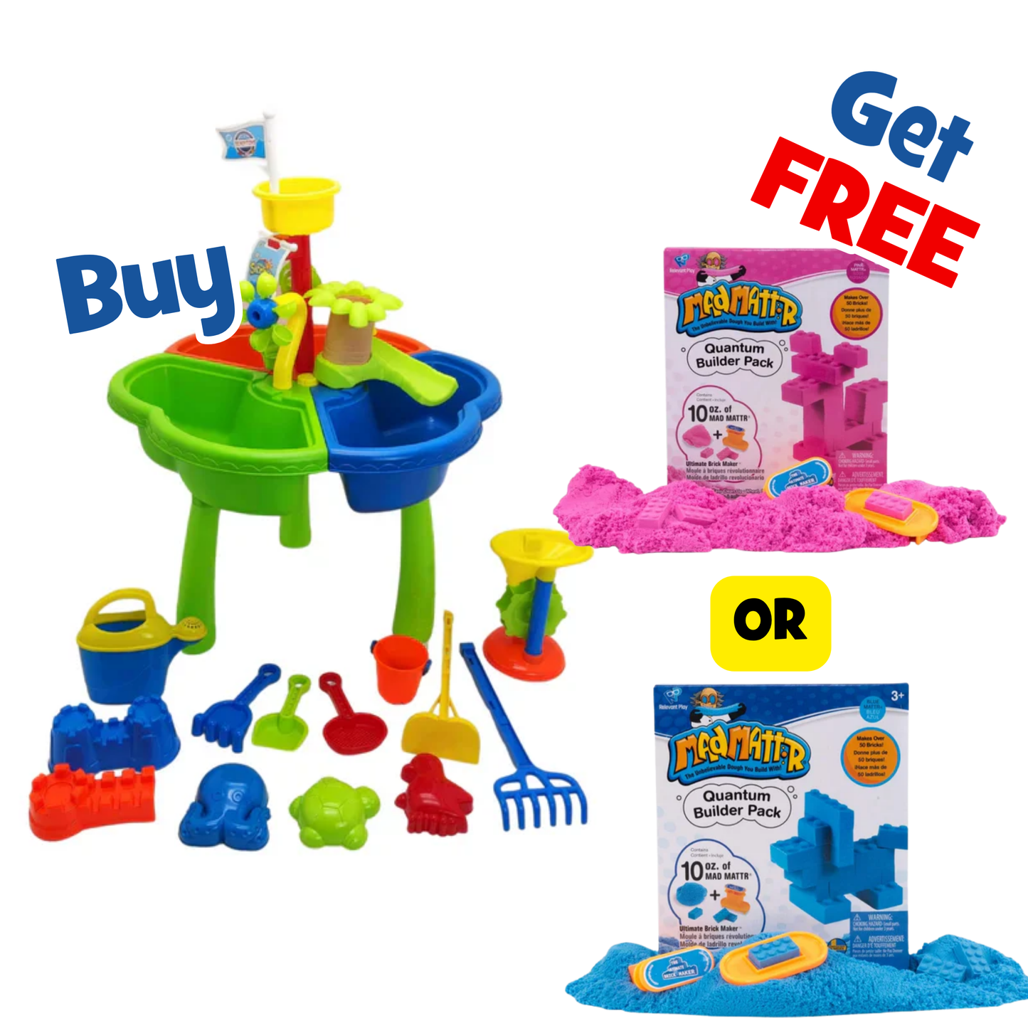 Sand & Water Table + Free Mad Mattr Builders Bundle