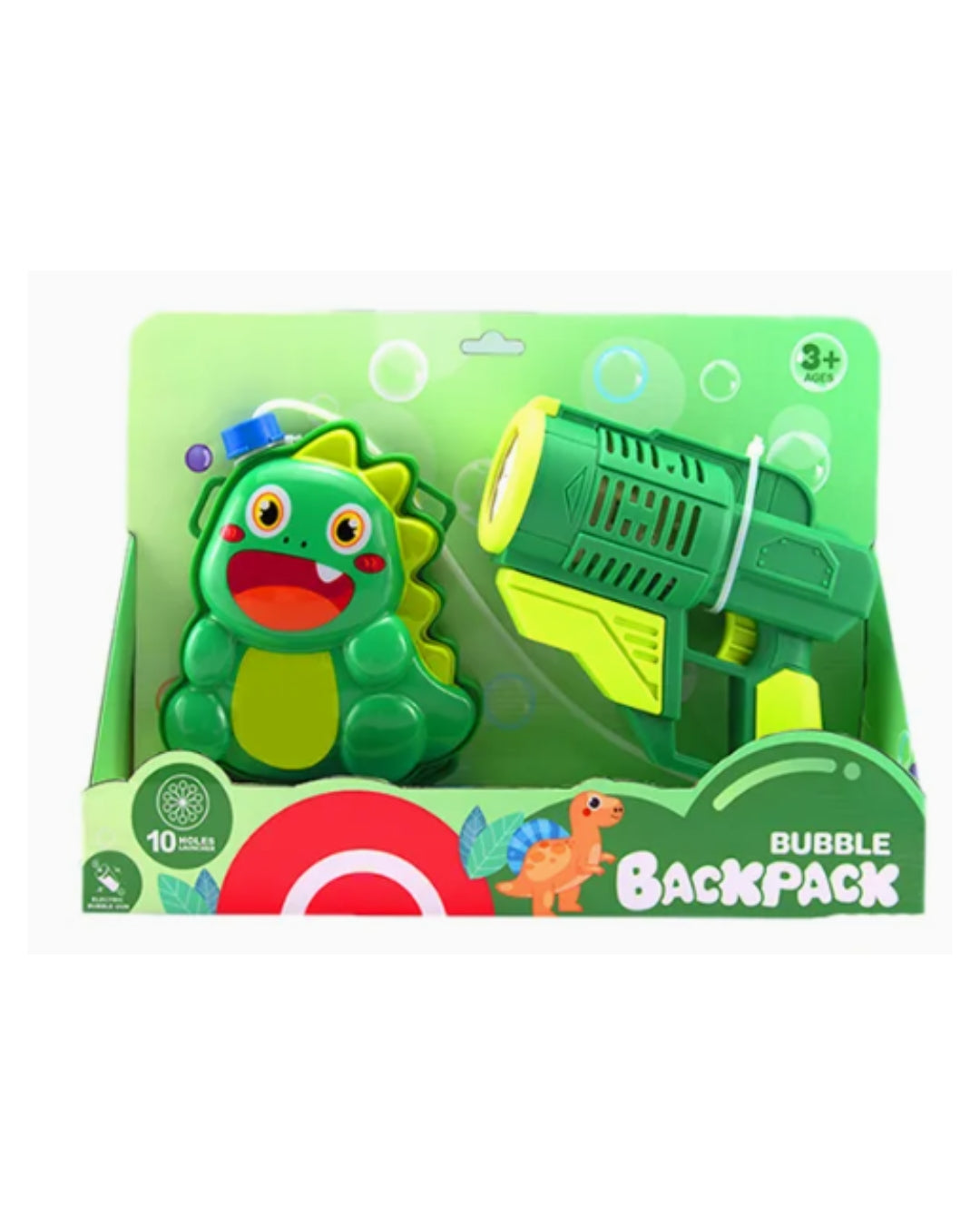 Electric Dino Back Pack Bubble Gun