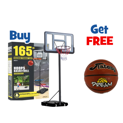 Adjustable Basketball Hoop (165CM) + Basketball Bundle