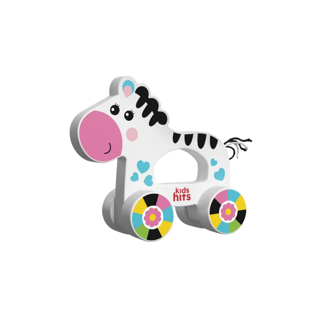 Pull Along Zebra Wooden Push Toy