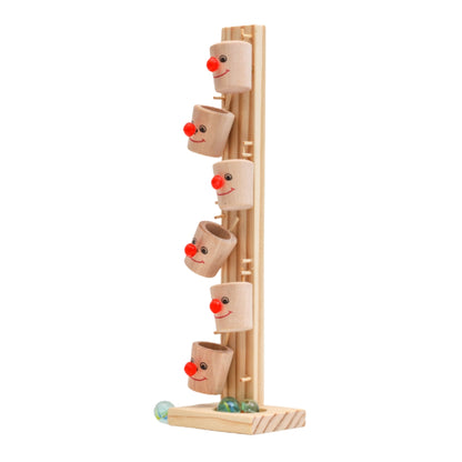 Wooden Clown Marble Run Toy