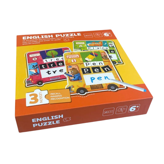 Bus-Themed Vocabulary & Spelling Puzzle Set